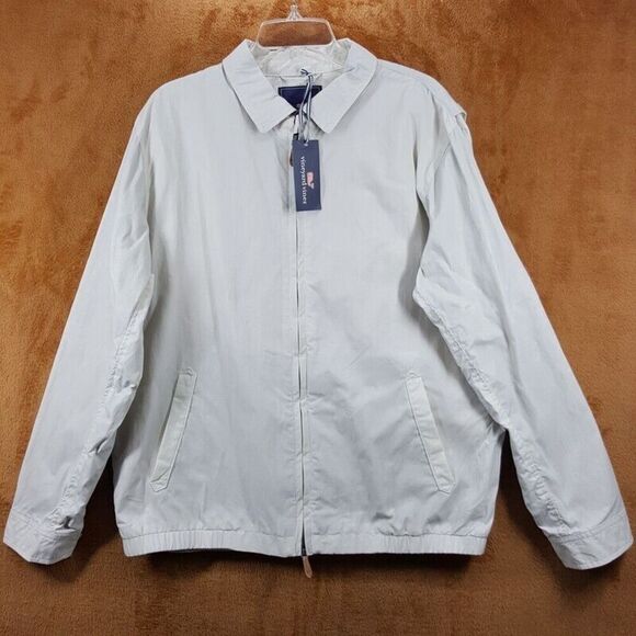 VINEYARD VINES Jacket Mens Small Stone Heritage Harrington Waxed Cotton $218 - Picture 2 of 10